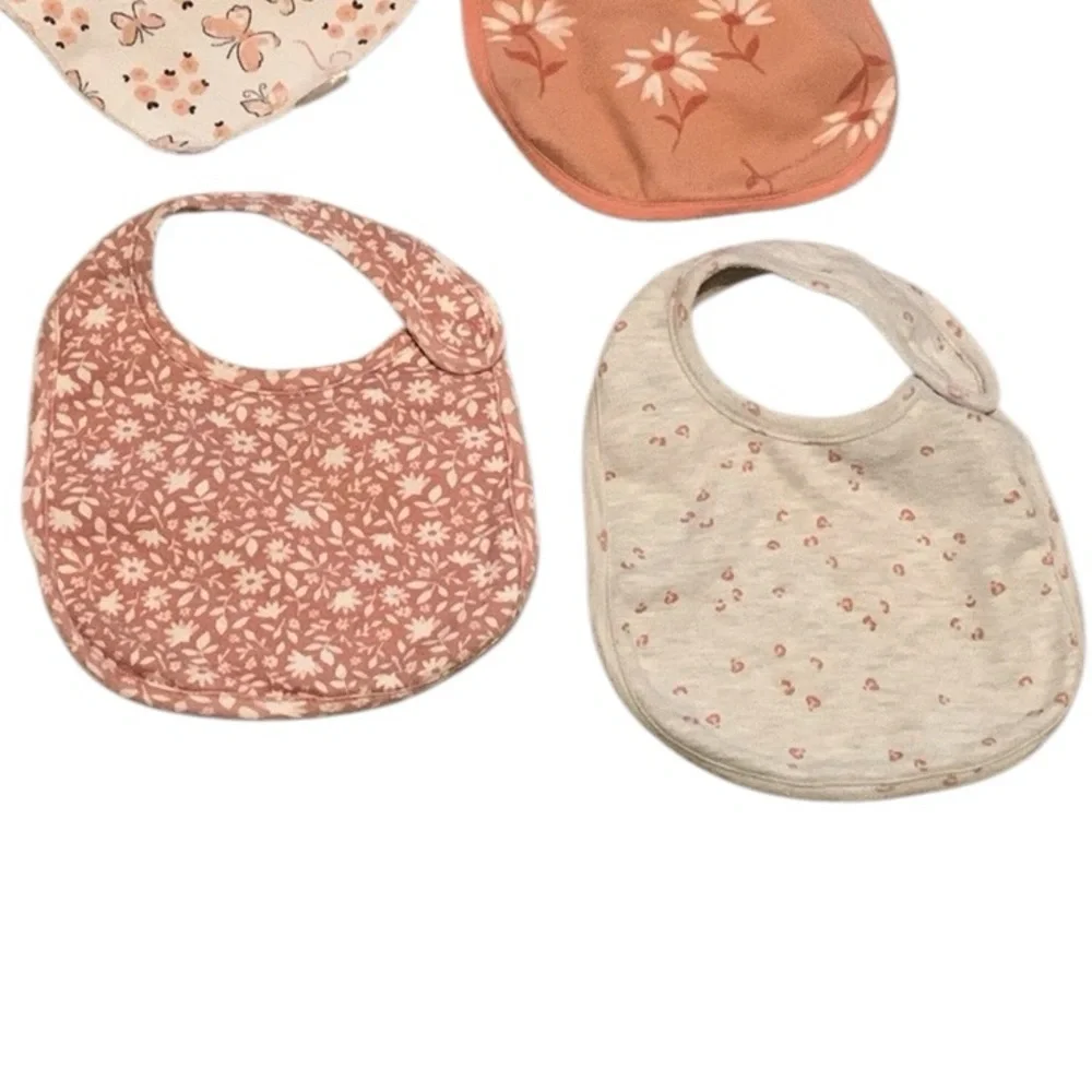 Handkerchief Bibs Other Baby Bibs Lot Carter’s Ava Olivia Pink White Butterflies